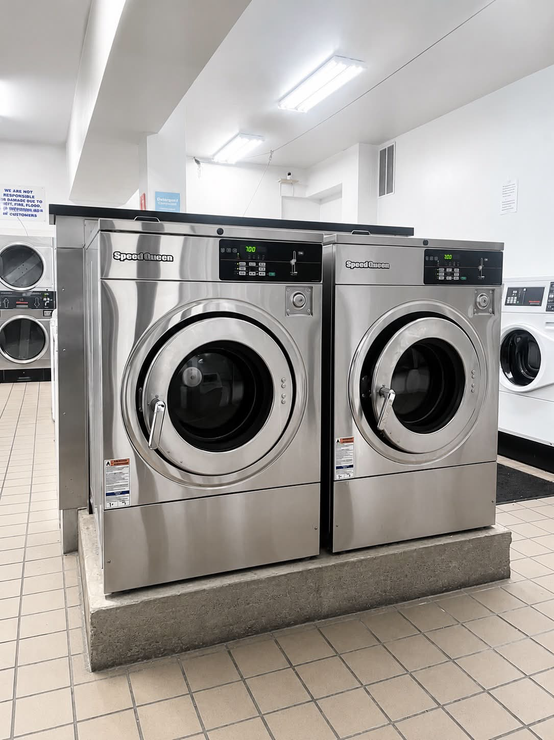 Rows of washers inside SF City Laundromat